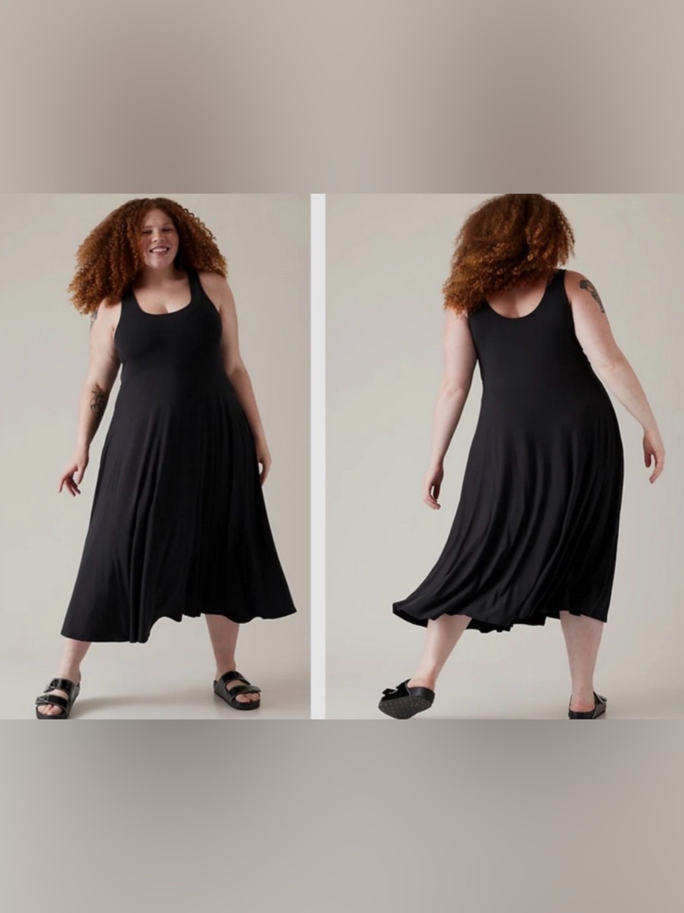 Athleta Black Santorini Midi Tank Dress